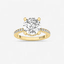 Round Hidden Halo Pave Engagement Ring
