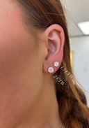 Three Prong Round Martini Stud Earrings