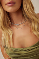 Bubble Name Necklace with Diamond Pavé Outline
