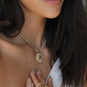 Aries Zodiac Medallion with Diamond Frame