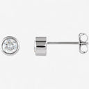 Bezel Set Solitaire Round Stud Earrings