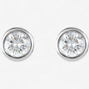 Bezel Set Solitaire Round Stud Earrings