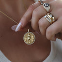 Aquarius Zodiac Medallion with Diamond Frame