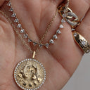 Pisces Zodiac Medallion with Diamond Frame