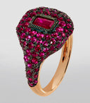 Ruby Pavé Diamond Pinky Ring