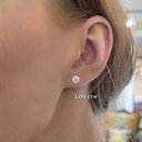 Three Prong Round Martini Stud Earrings