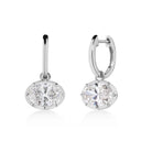 Mila Georgian Inspired East West Oval Diamond Drop Earrings
