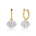 Mila Georgian Inspired East West Oval Diamond Drop Earrings
