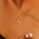 Bezel Diamond Initial Necklace