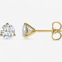 Three Prong Round Martini Stud Earrings