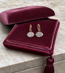Mila Georgian Inspired East West Oval Diamond Drop Earrings