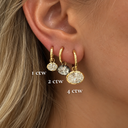 Mila Georgian Inspired East West Oval Diamond Drop Earrings