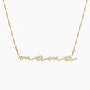 Script Mama Diamond Pendant Necklace