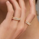 Classic Shared Prong Emerald Cut Diamond Eternity Band