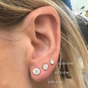 Three Prong Round Martini Stud Earrings