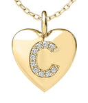 Initial Heart Pave Diamond Necklace