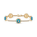 18K Gold Natural Diamond Evil Eye Bracelet