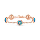 18K Gold Natural Diamond Evil Eye Bracelet