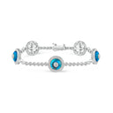 18K Gold Natural Diamond Evil Eye Bracelet