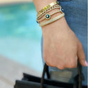 18K Gold Natural Diamond Evil Eye Bracelet
