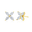 Marquise Flower Stud Earrings