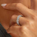 Classic Shared Prong Oval Diamond Eternity Band