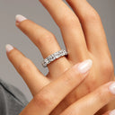 Classic Shared Prong Asscher Cut Diamond Eternity Band