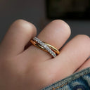 Tri Color Diamond Rolling Ring