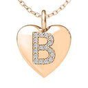 Initial Heart Pave Diamond Necklace