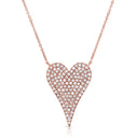 14k Gold Lab Grown Diamond Pavé Heart Necklace