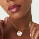 Textured Diamond Clover Pendant Necklace | Bouquet Jewelry
