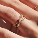 Clover Ruby and Diamond Eternity Band