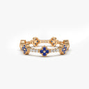 Clover Sapphire and Diamond Eternity Band