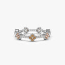 Clover Citrine and Diamond Eternity Band