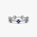Clover Sapphire and Diamond Eternity Band