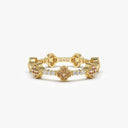 Clover Citrine and Diamond Eternity Band