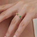 Clover Emerald and Diamond Eternity Band