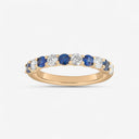 Round Diamond and Sapphire Half Eternity Band