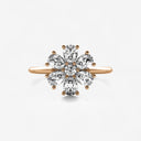 Pear Shaped Diamond Flower Ring