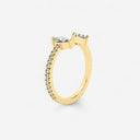 Marquise and Trillion Open Mixed Cuff Ring with Side Stones