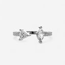 Marquise and Trillion Open Mixed Cuff Ring with Side Stones