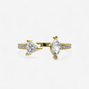 Marquise and Trillion Open Mixed Cuff Ring with Side Stones