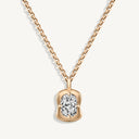 Cushion Cut Diamond Lunar Pendant Necklace