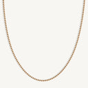 14K Solid Gold 2.5MM Bead Chain Necklace
