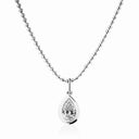 Double Bezel Pear Cut Lab Grown Diamond Necklace on Ball Chain