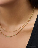 14K Solid Gold 2.5MM Bead Chain Necklace