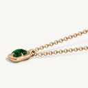 Cushion Cut Emerald Lunar Pendant Necklace