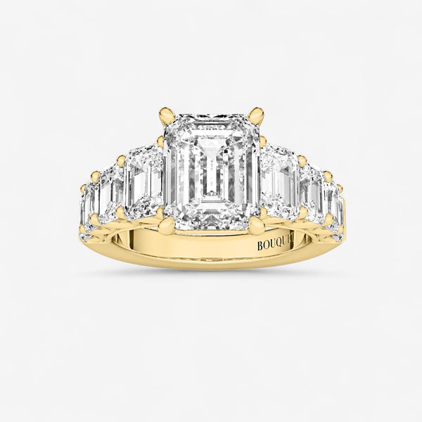 Emerald Side Stones Engagement Ring