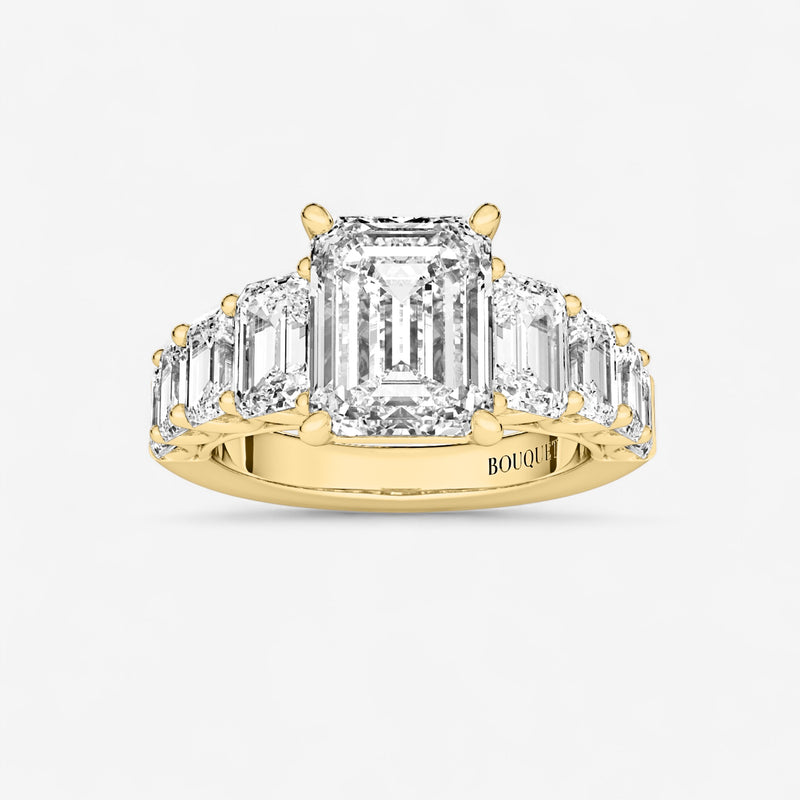 Emerald Side Stones Engagement Ring