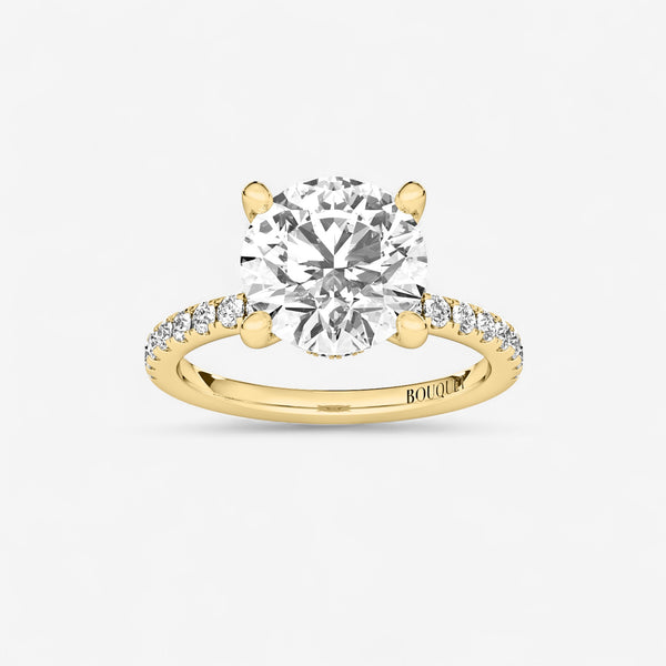 Round Floating Hidden Halo Engagement Ring